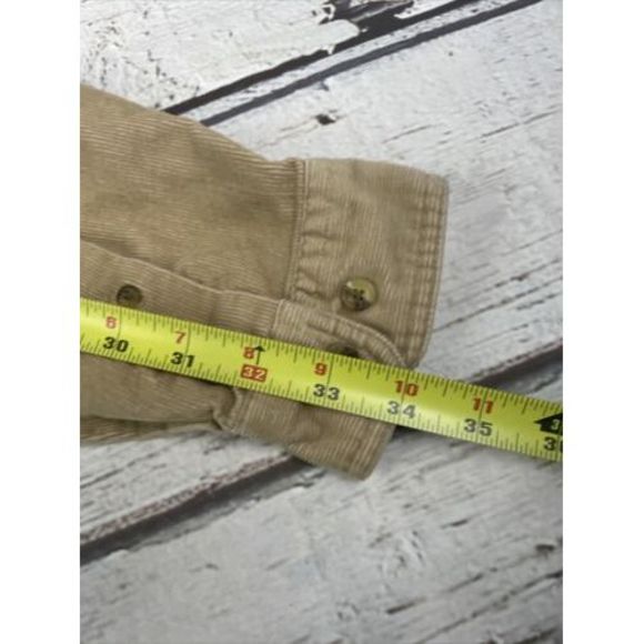 LL Bean Mens 90s‎ Corduroy Shirt Jacket Long Sleeve Outdoors Hiking Fish L Tall - Picture 9 of 11